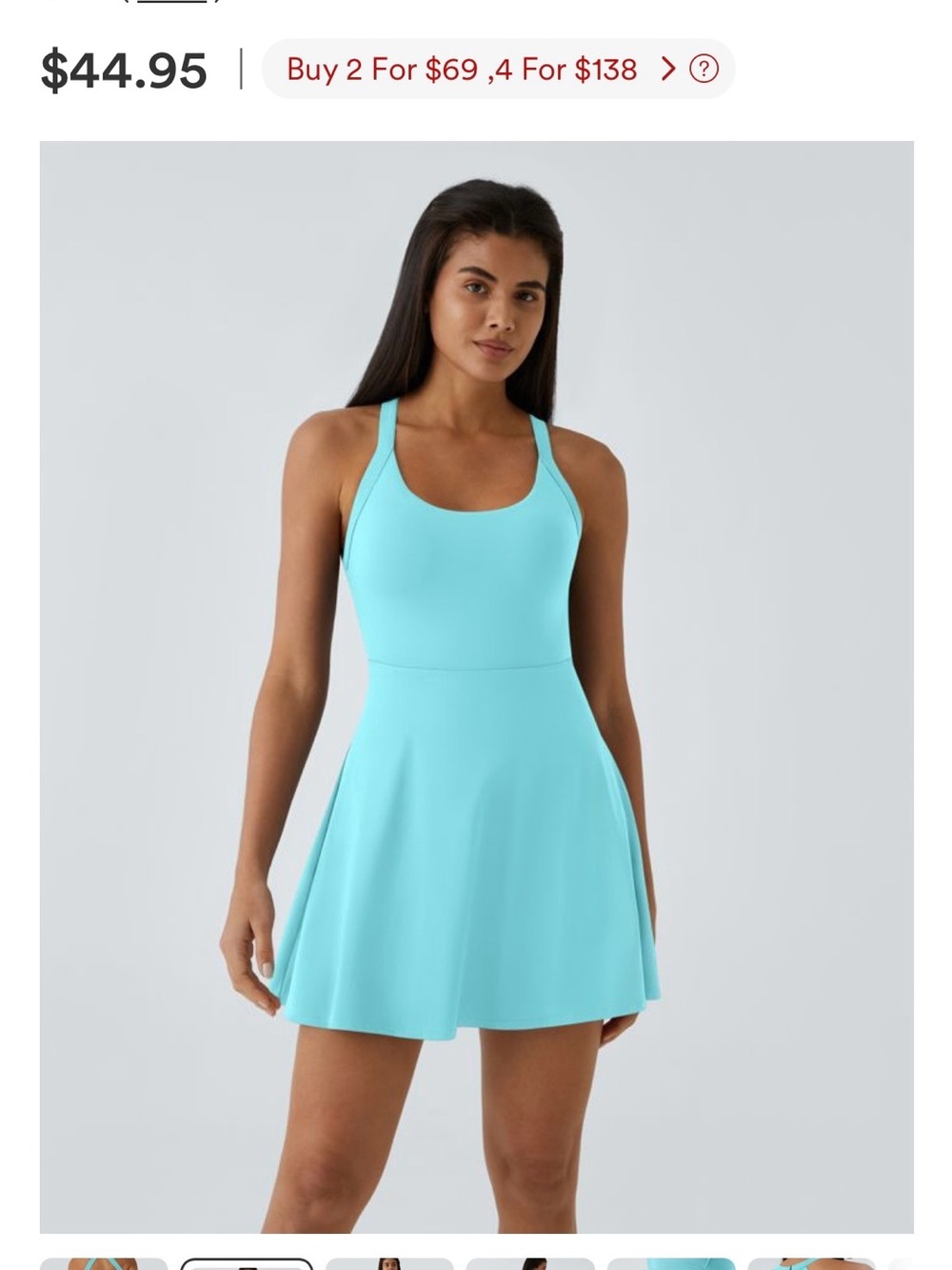 HALARA Loka Blue Scoop-Neck Fit & Flare Mini Dress